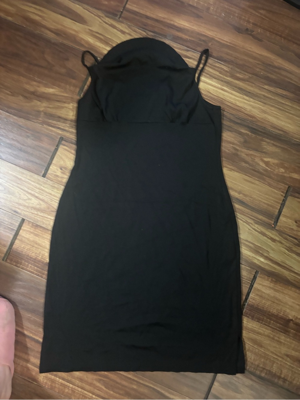 Anthropologie BNWT black breathable beachy soft knee slit dress straps large